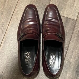 Salvatore Ferragamo Men's Deep Burgundy Slip-Ons